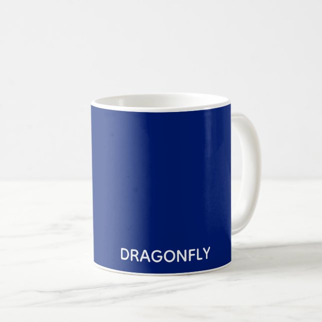 Dragonfly blue color name coffee mug (Front Right)