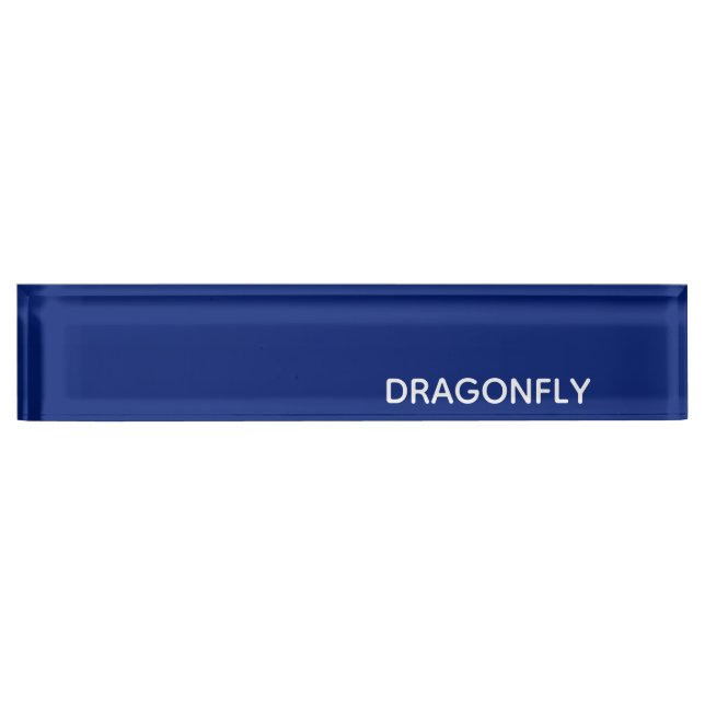 Dragonfly blue color name desk name plate (Front)