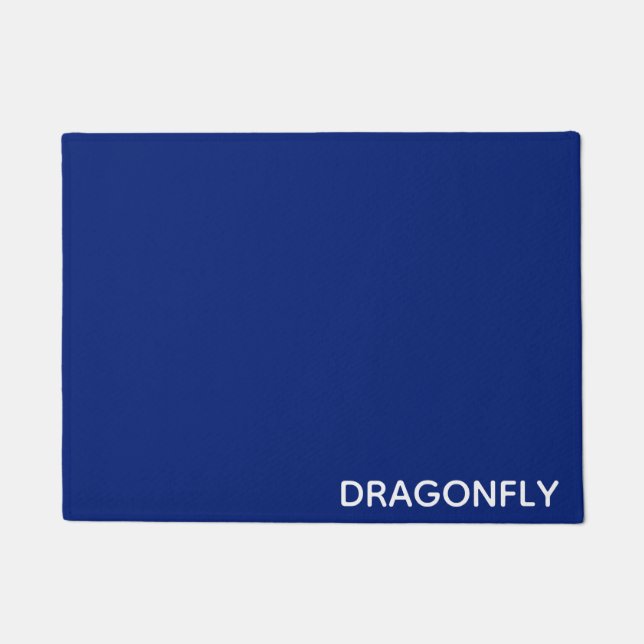 Dragonfly blue color name doormat (Front)