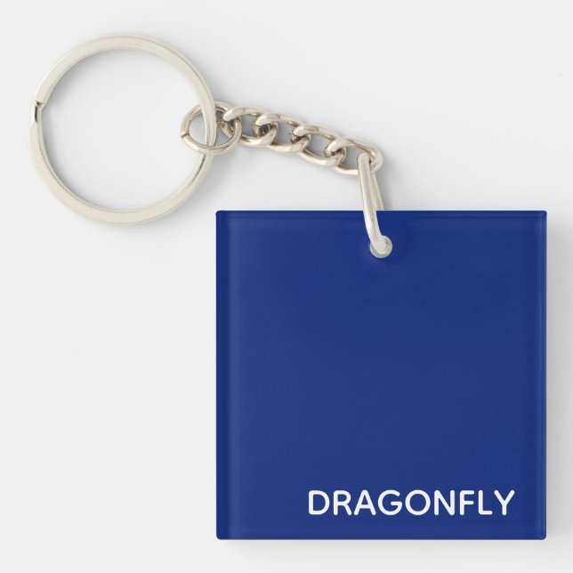 Dragonfly blue color name keychain (Front)
