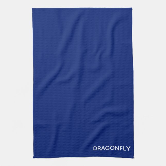 Dragonfly blue color name kitchen towel (Vertical)