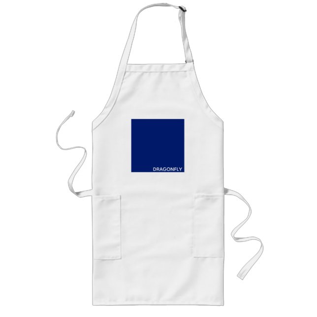 Dragonfly blue color name long apron (Front)