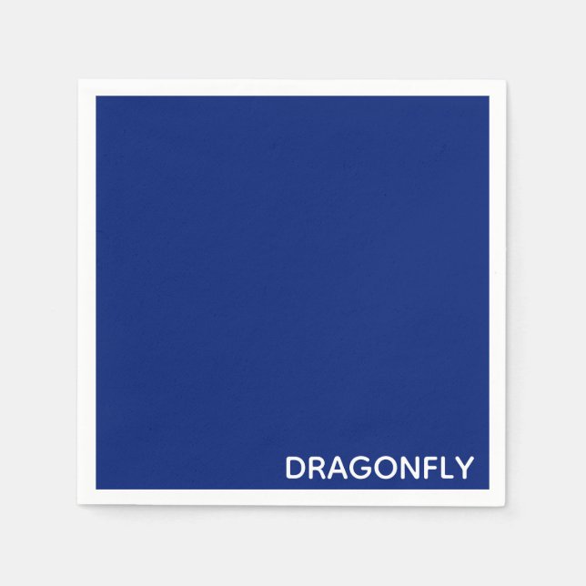 Dragonfly blue color name napkins (Front)