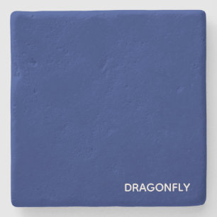 Dragonfly blue color name stone coaster