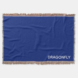 Dragonfly blue color name throw blanket
