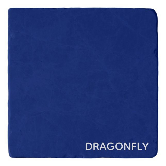 Dragonfly blue color name trivet (Front)
