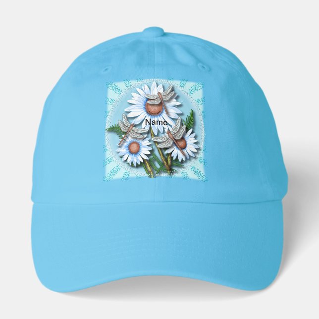 Dragonfly Blue Daisies  Hat (Front)