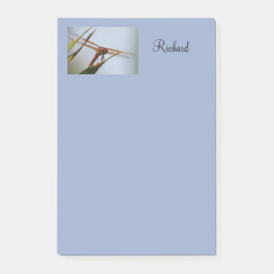 Dragonfly Blue Personalized Post it Notes 4x6