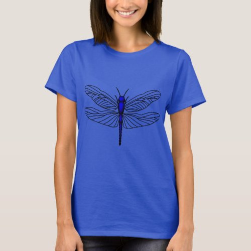 Dragonfly Blue Womens Hanes ComfortSoft T_Shirt