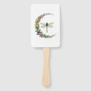 Dragonfly Boho Crescent Moon Peace Sign Hippie Dra Hand Fan