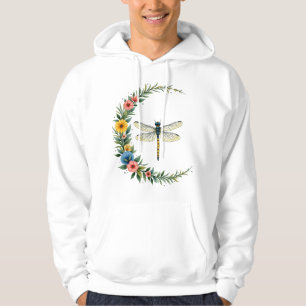 Dragonfly Boho Crescent Moon Peace Sign Hippie Dra Hoodie