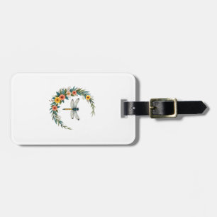 Dragonfly Boho Crescent Moon Peace Sign Hippie Dra Luggage Tag