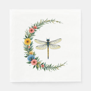 Dragonfly Boho Crescent Moon Peace Sign Hippie Dra Napkins