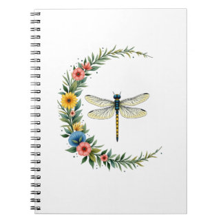Dragonfly Boho Crescent Moon Peace Sign Hippie Dra Notebook