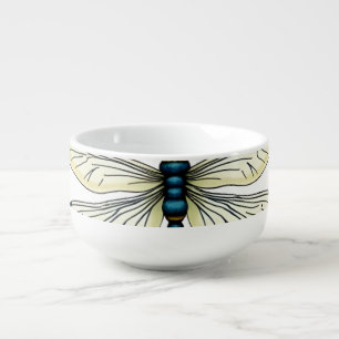 Dragonfly Boho Crescent Moon Peace Sign Hippie Dra Soup Mug