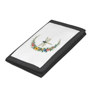Dragonfly Boho Crescent Moon Peace Sign Hippie Dra Tri-fold Wallet
