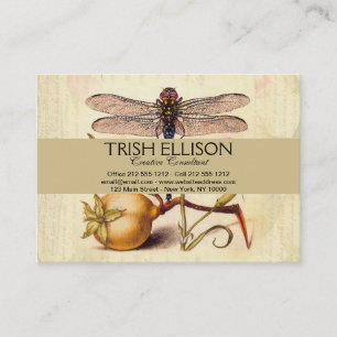Dragonfly Botanical Nature Wildlife Hoefnagel Art Business Card