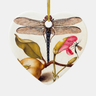 Dragonfly Botanical Nature Wildlife Hoefnagel Art Ceramic Ornament