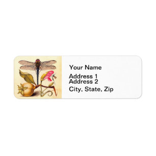 Dragonfly Botanical Nature Wildlife Hoefnagel Art Label