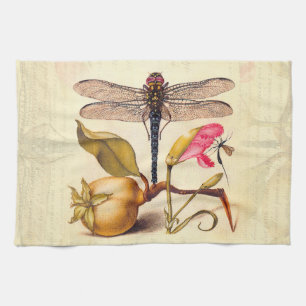 Dragonfly Botanical Nature Wildlife Hoefnagel Art Towel