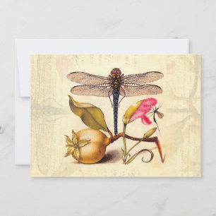 Dragonfly Botanical Nature Wildlife Invitation