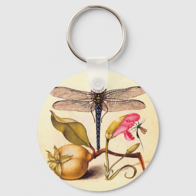 Dragonfly Botanical Nature Wildlife Keychain (Front)