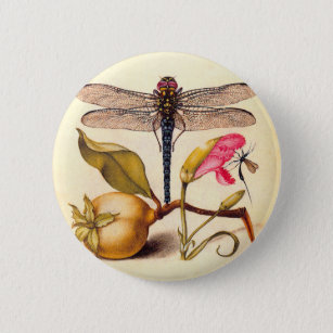 Dragonfly Botanical Nature Wildlife Pinback Button