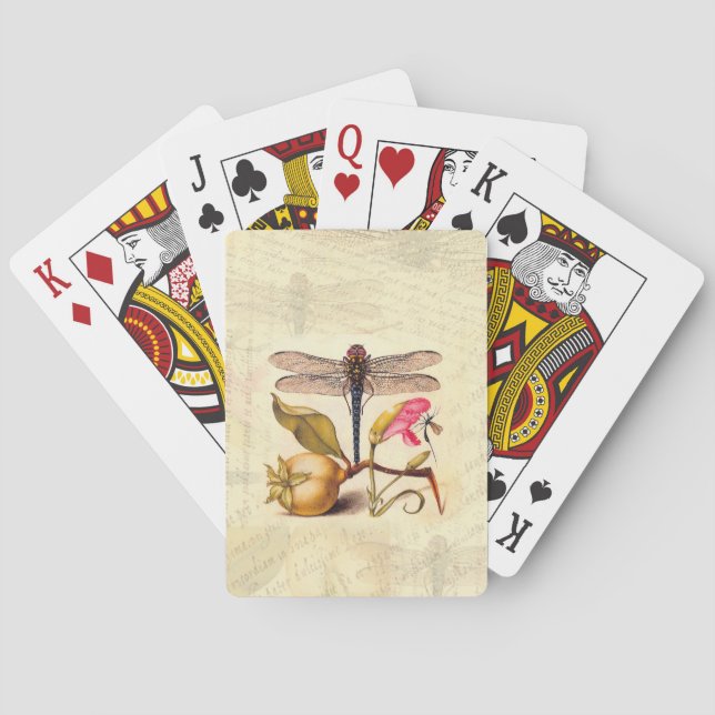 Dragonfly Botanical Nature Wildlife Poker Cards (Back)