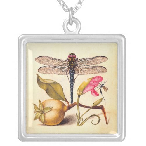 Dragonfly Botanical Nature Wildlife Silver Plated Necklace