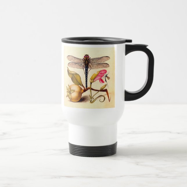 Dragonfly Botanical Nature Wildlife Travel Mug (Right)