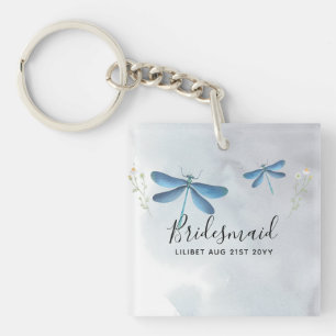 DragonFly BRIDESMAID Bridal Party Personalized Keychain