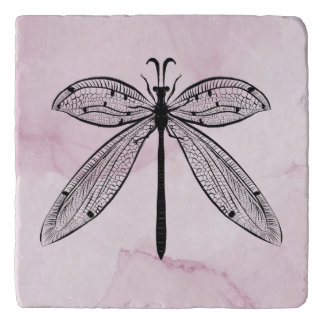 Dragonfly Bug Insect Lover Pink Trivet