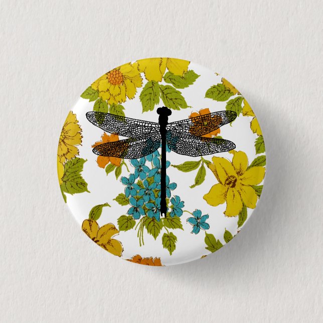 dragonfly Bug Insect nature Silhouette art  Button (Front)