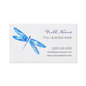 Dragonfly Business Cards | Blue Purple Watercolor