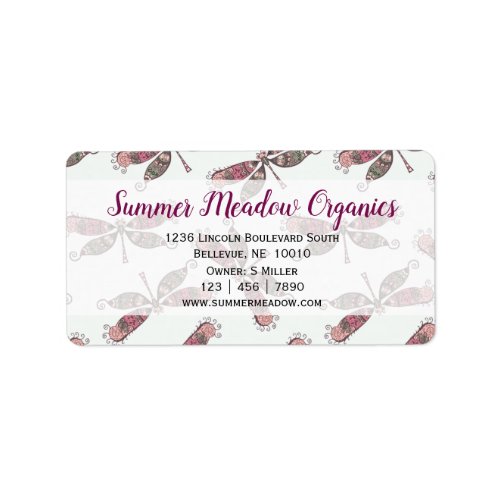 Dragonfly Business Return Address  Shipping Label