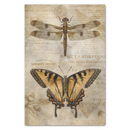 DRAGONFLY BUTTERFLY INSECT DECOUPAGE TISSUE PAPER
