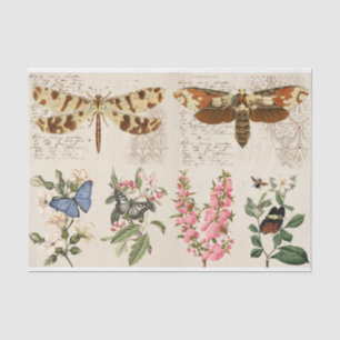 Dragonfly Butterfly Moth flowers Tissue Paper