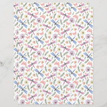 Dragonfly & Butterfly Scrapbook Paper
