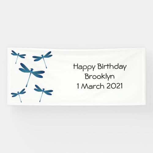 Dragonfly cartoon illustration banner