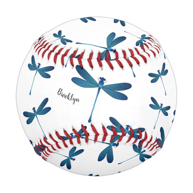 Dragonfly cartoon illustration  baseball (Front)