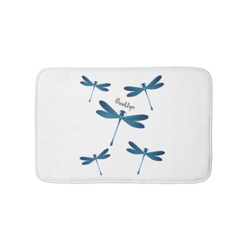 Dragonfly cartoon illustration bath mat