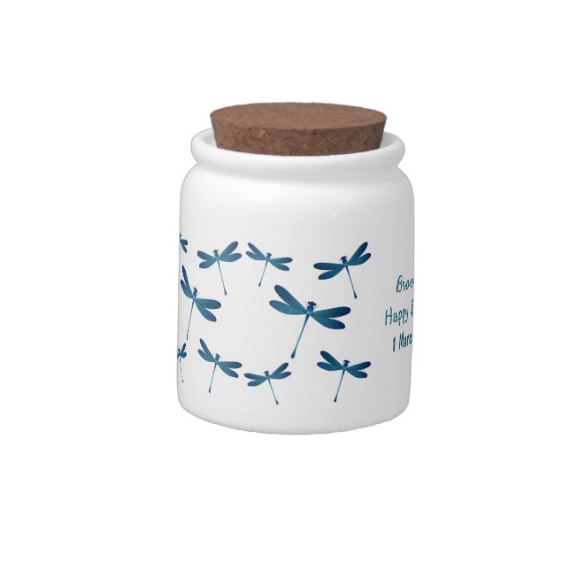 Dragonfly cartoon illustration candy jar (Left)