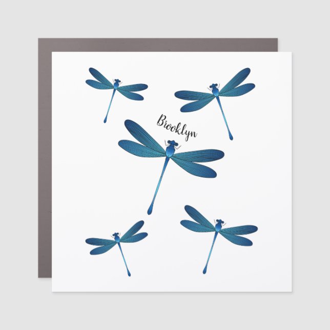 Dragonfly cartoon illustration  car magnet (Front)