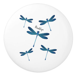 Dragonfly cartoon illustration  ceramic knob