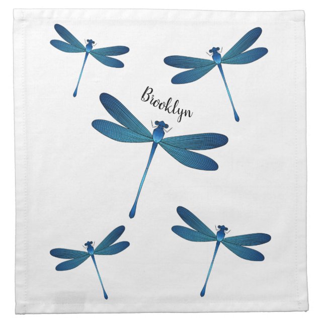 Dragonfly cartoon illustration  cloth napkin (Front)