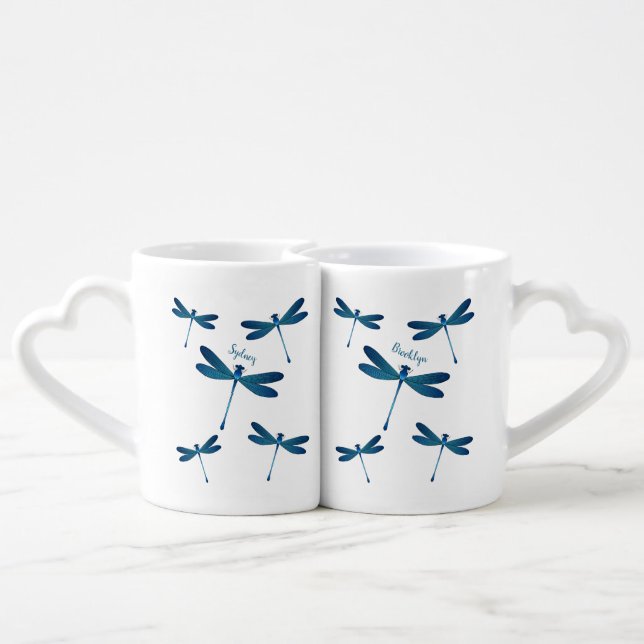 Dragonfly cartoon illustration  coffee mug set (Back Nesting)