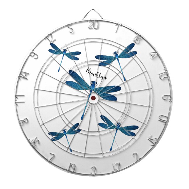 Dragonfly cartoon illustration dart board (Front)