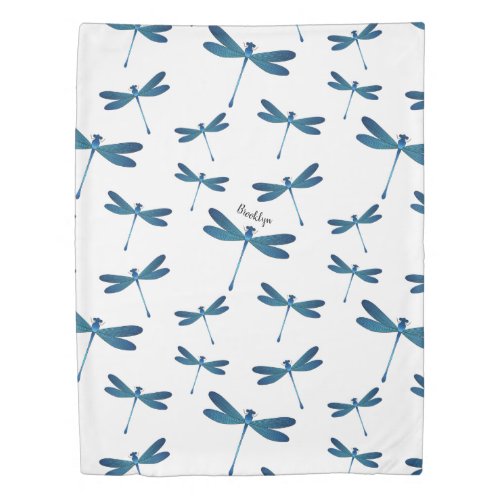 Dragonfly cartoon illustration  duvet cover