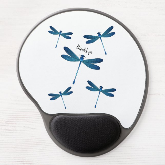 Dragonfly cartoon illustration gel mouse pad (Front)