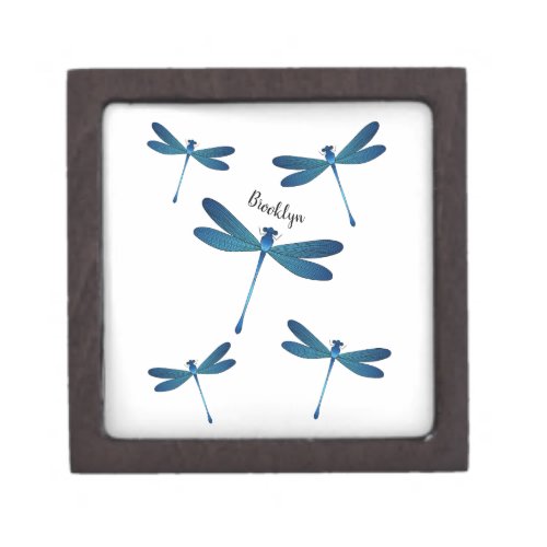 Dragonfly cartoon illustration gift box